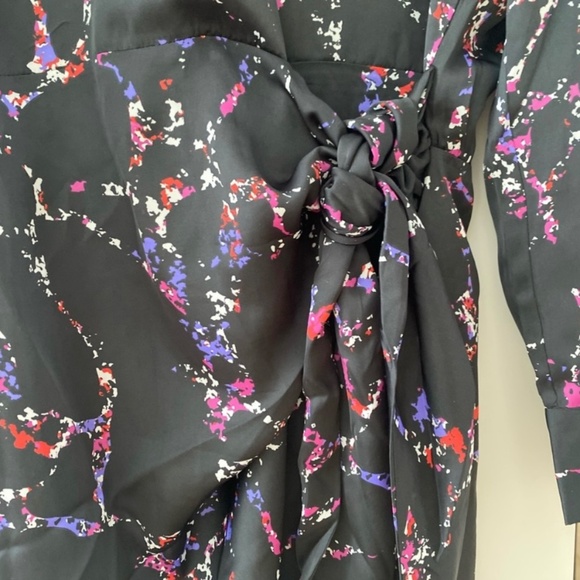 Elan Faux Wrap Black Dress Size Large - Picture 4 of 7